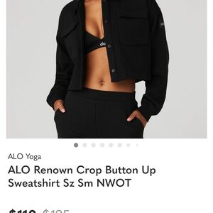ALO Renown Crop Button Up sweatshirt